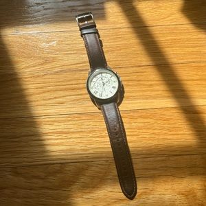 Fossil Men’s Chronograph Grant Brown Leather Strap 44 mm - needs battery!